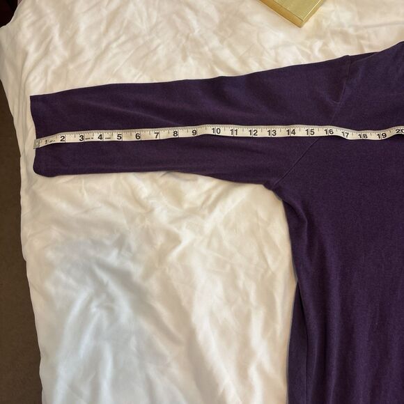 Eddie Bauer Women's 1/4 Sleeve Purple Boat  Neck Shirt - Picture 4 of 7